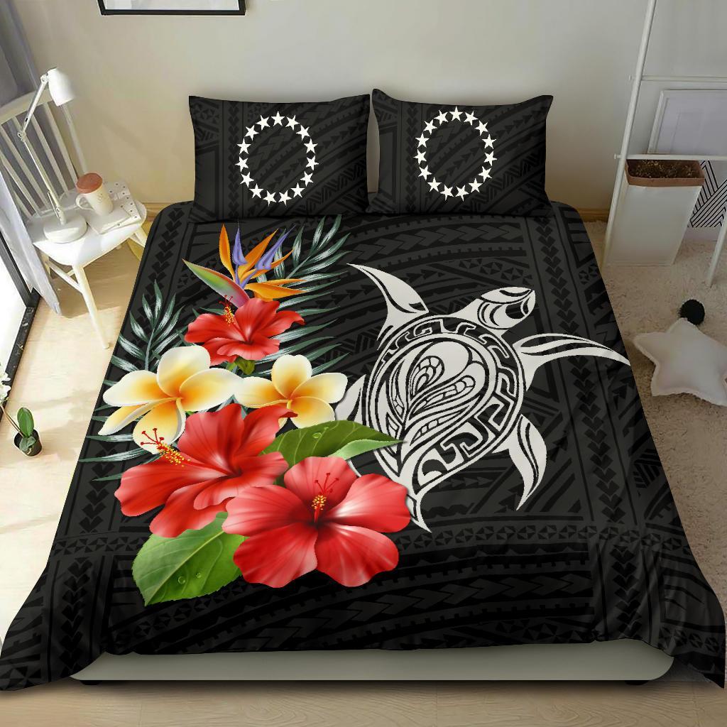 Cook Islands Bedding Set - Polynesia Hibiscus And Plumeria - Vibe Hoodie Shop