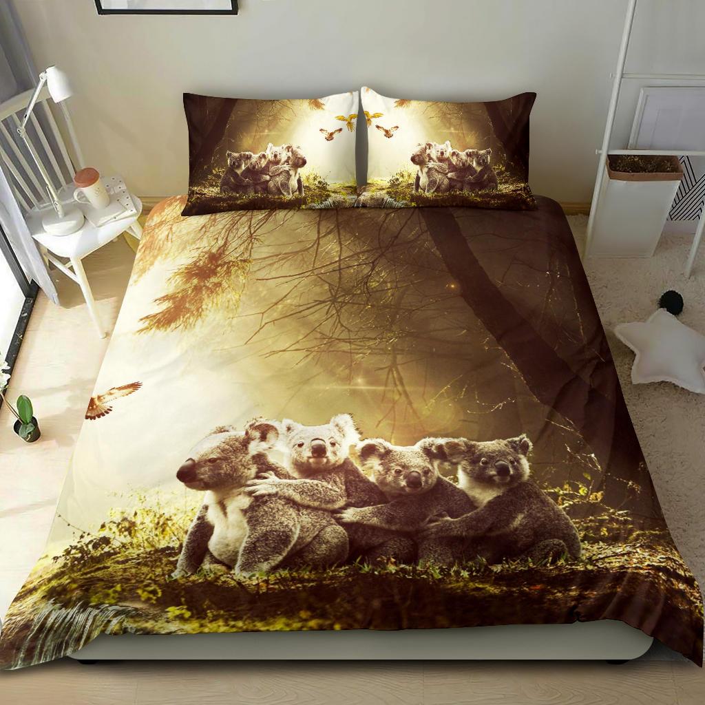 Bedding Set - Koala Family Landscape Art - Vibe Hoodie Shop