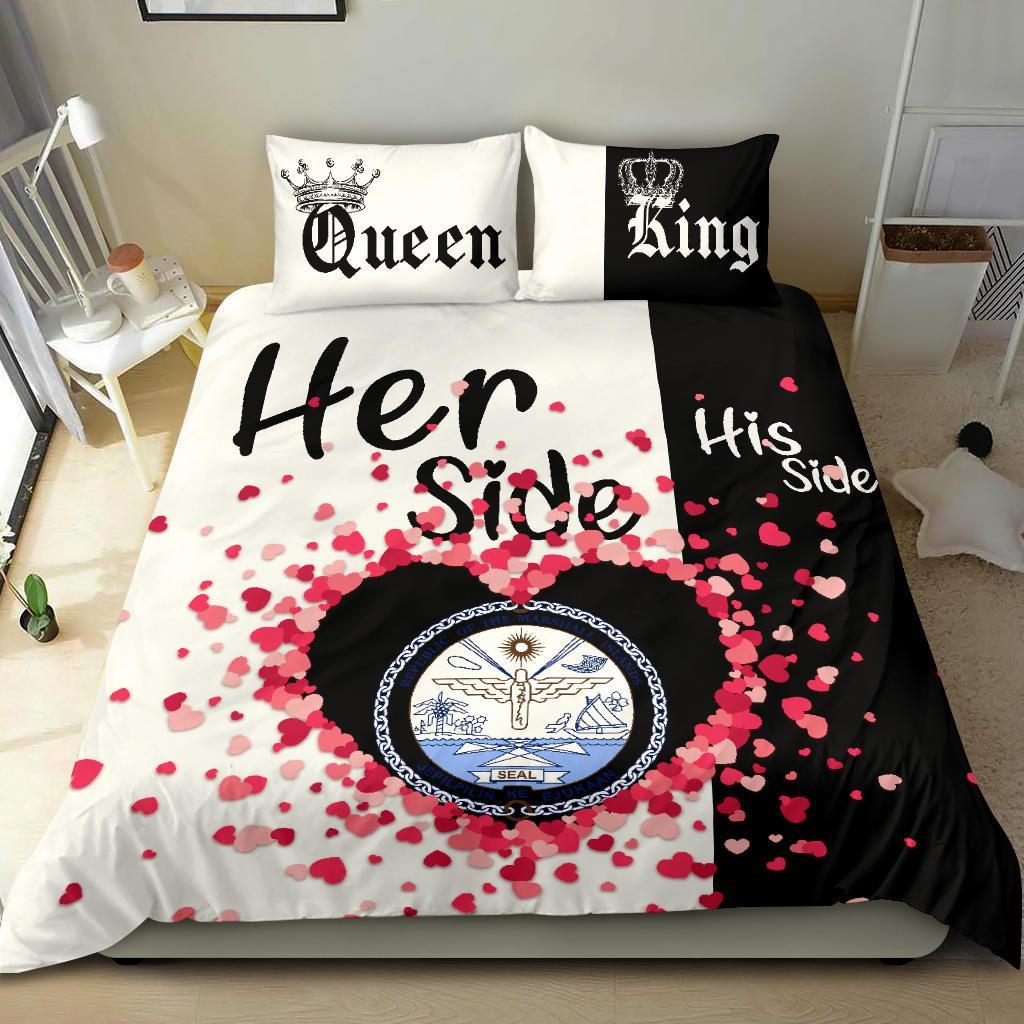 Marshall Islands Bedding Set Couple King/Queen Her Side/His Side - Vibe Hoodie Shop