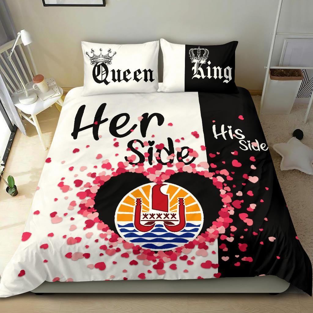 French Polynesia Bedding Set Couple King/Queen Her Side/His Side - Vibe Hoodie Shop