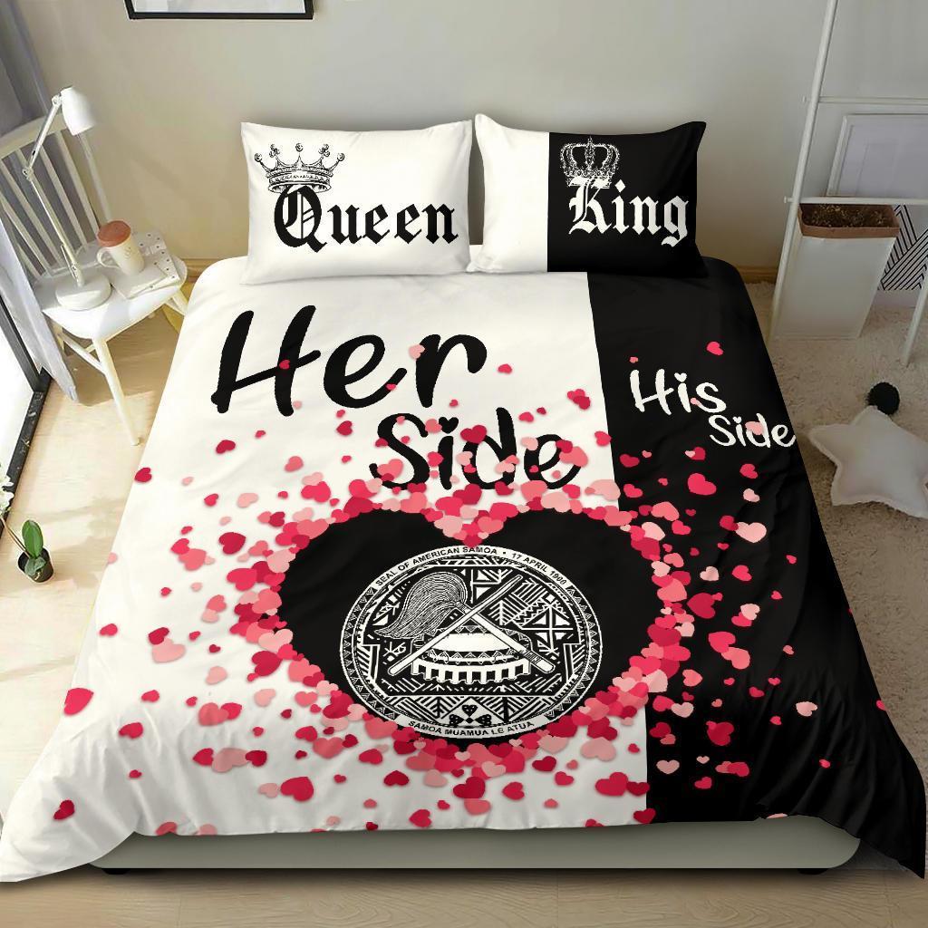 American Samoa Bedding Set Couple King/Queen Her Side/His Side - Vibe Hoodie Shop