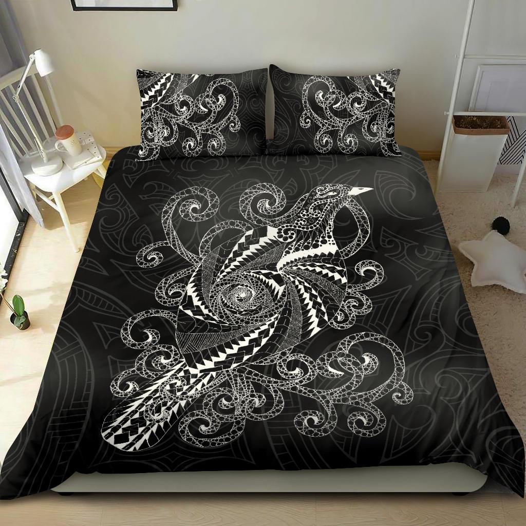 New Zealand Bedding Set, Tui Bird Tattoo Duvet Cover - Vibe Hoodie Shop