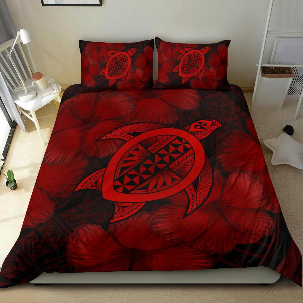 Tonga Turtle Hibiscus Bedding Set - Ah - Vibe Hoodie Shop