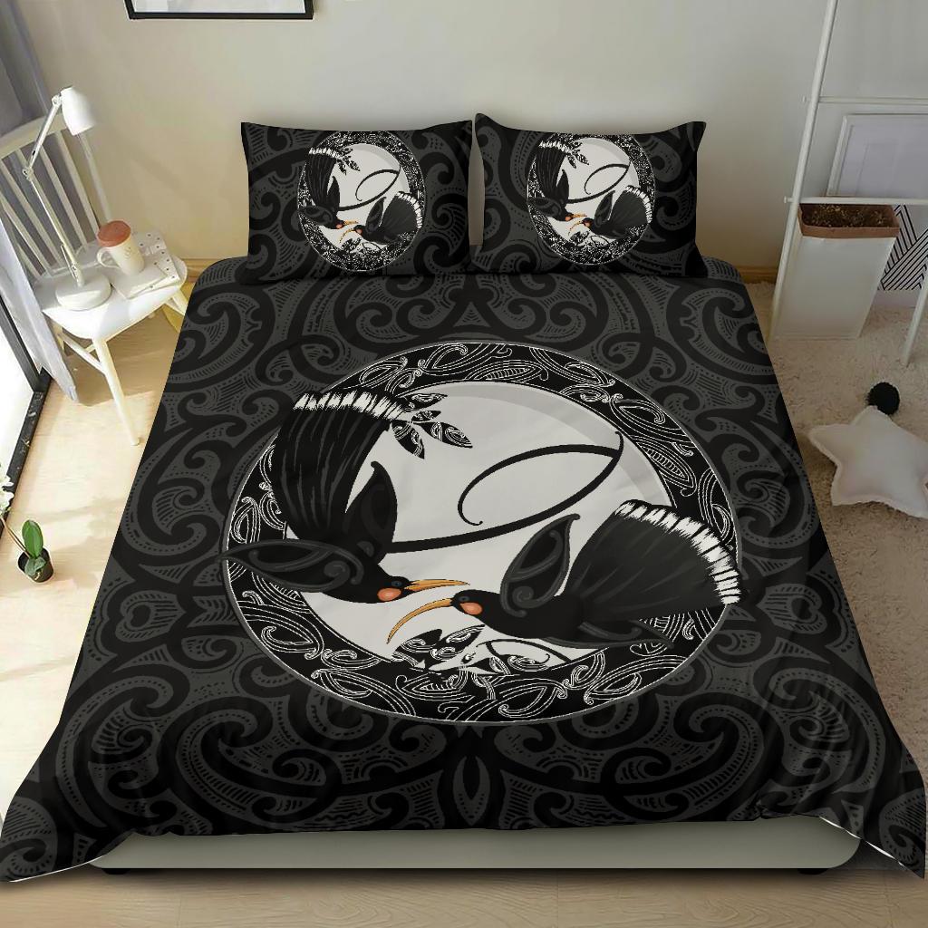 New Zealand Huia Bird, Maori Bedding Set - Vibe Hoodie Shop