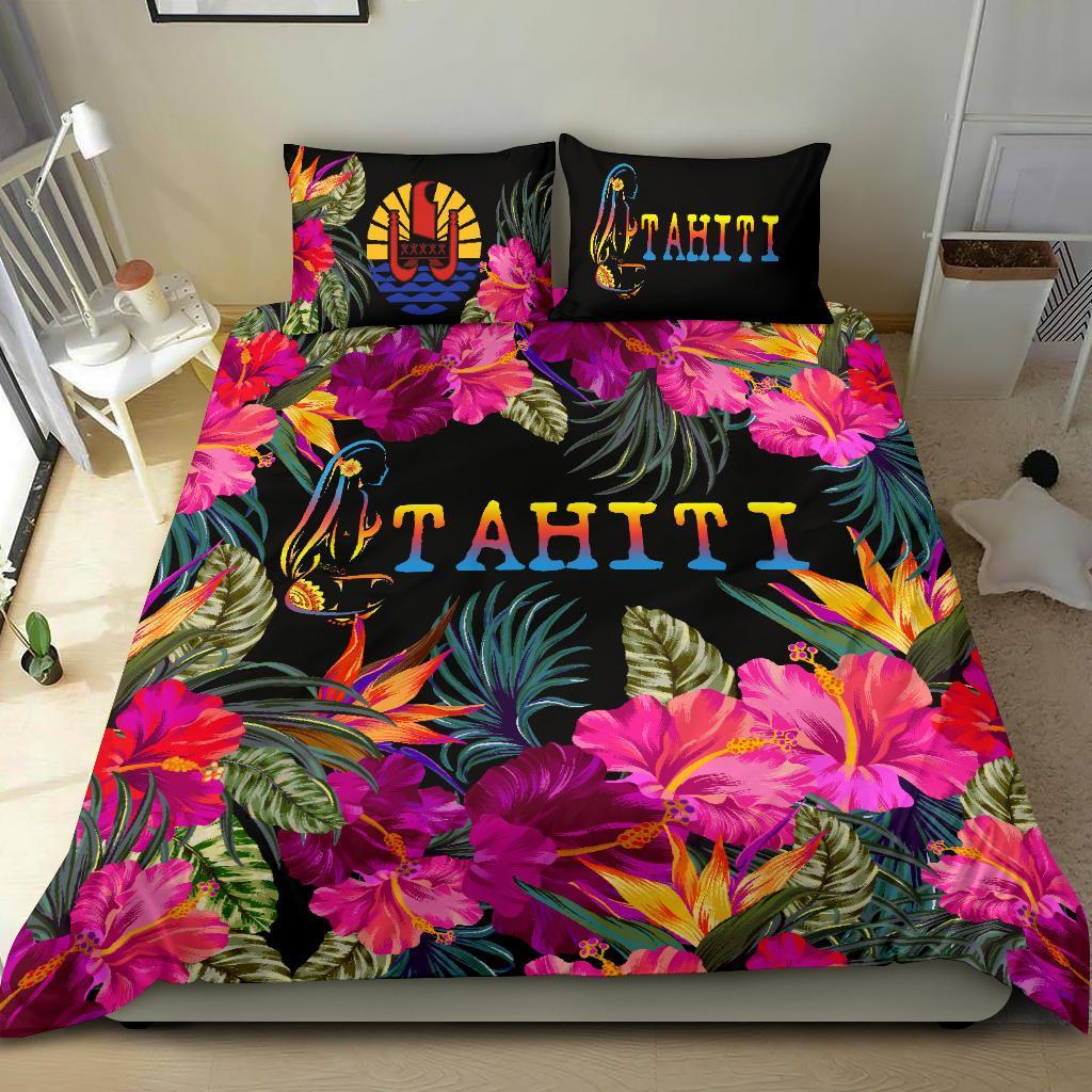 Tahiti Bedding Set - Tropical Flower Hinano Hibiscus - Vibe Hoodie Shop