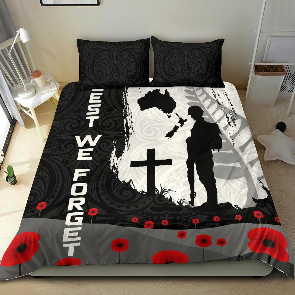 ANZAC Day Bedding Set, New Zealand Australia Lest We Forget - Vibe Hoodie Shop