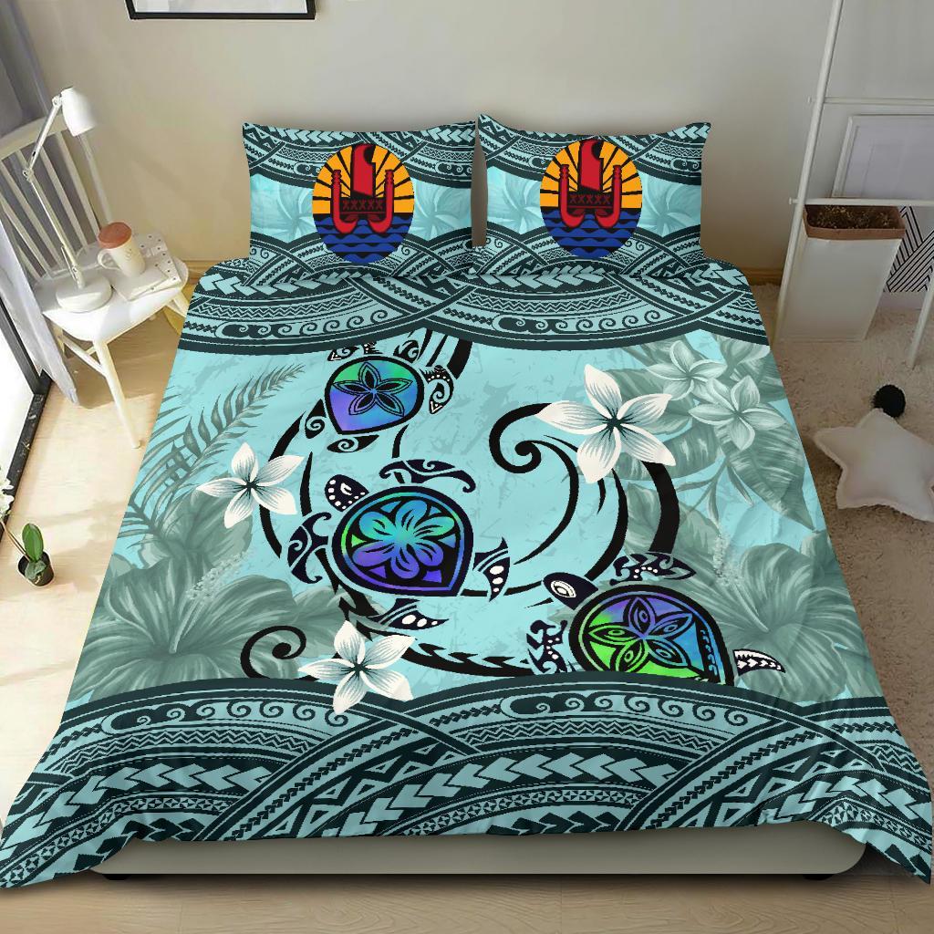 Tahiti Bedding Set - Polynesian Turtle Plumeria - Vibe Hoodie Shop