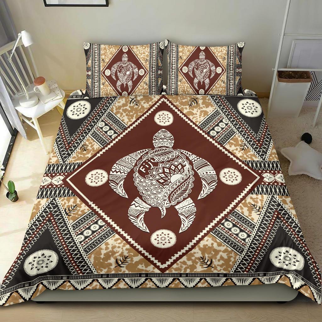 Fiji Bedding Set - Tapa Pattern Turtle - Vibe Hoodie Shop