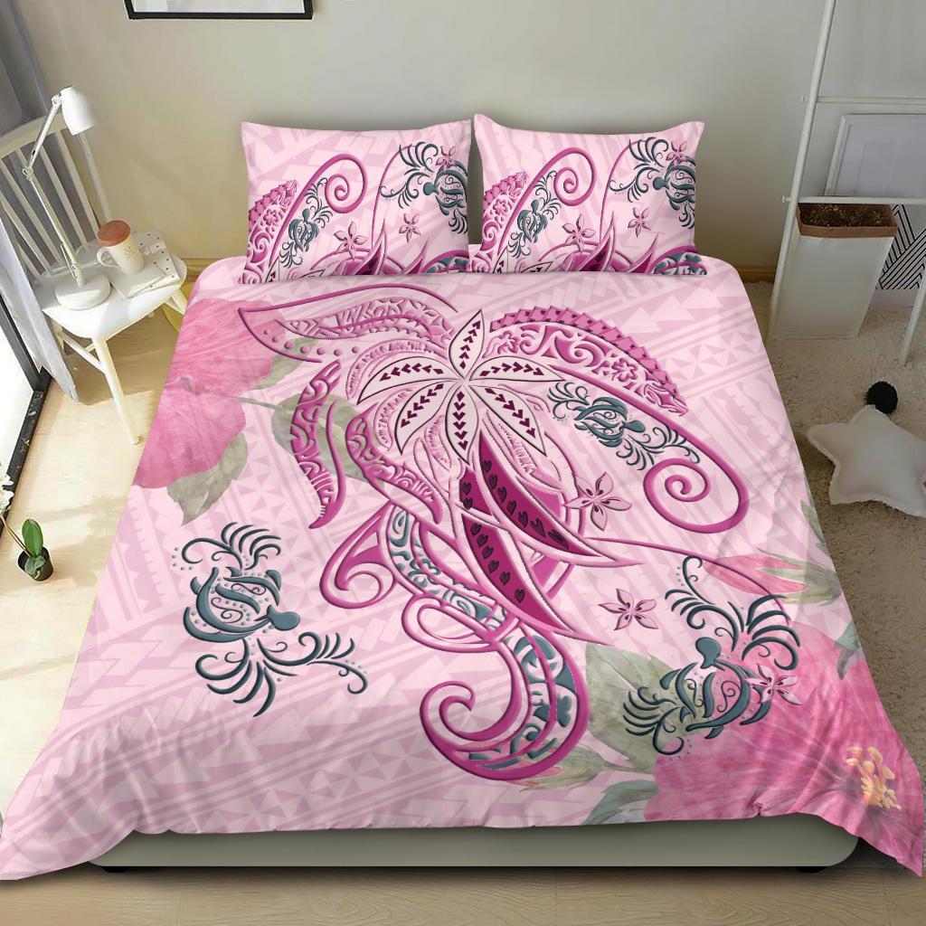 Polynesian Tribal Turtle Flowers Bedding Set - Vibe Hoodie Shop