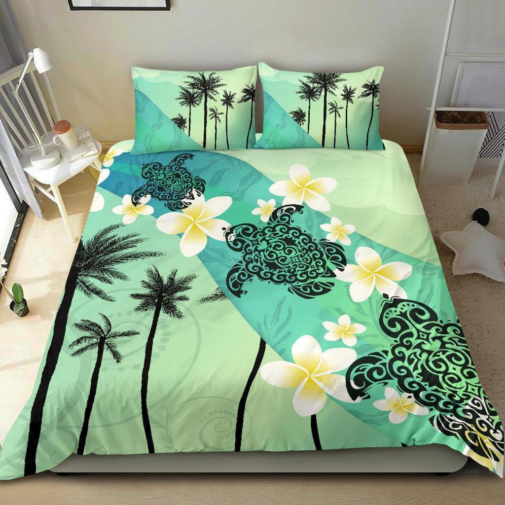 Turtle Plumeria Bedding Set - Vibe Hoodie Shop