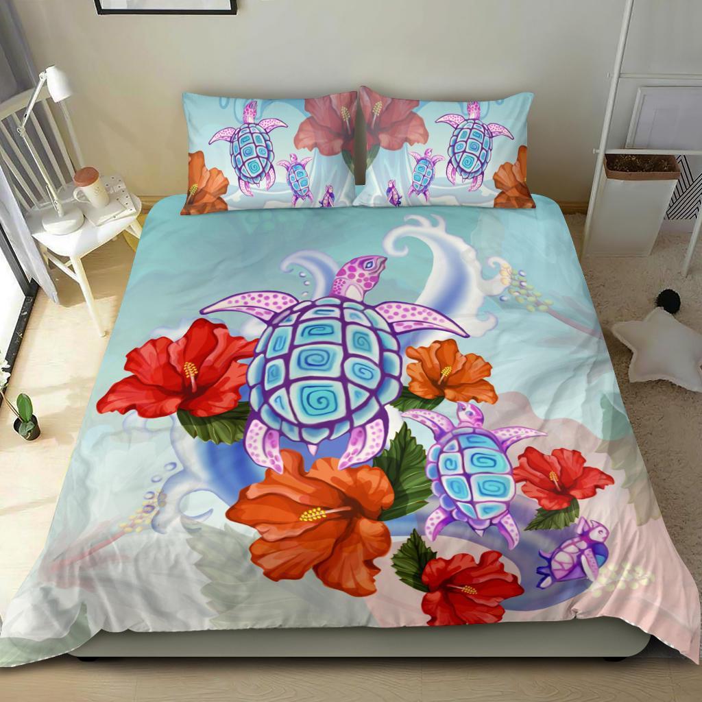 Turtle Hibiscus Bedding Set - Vibe Hoodie Shop