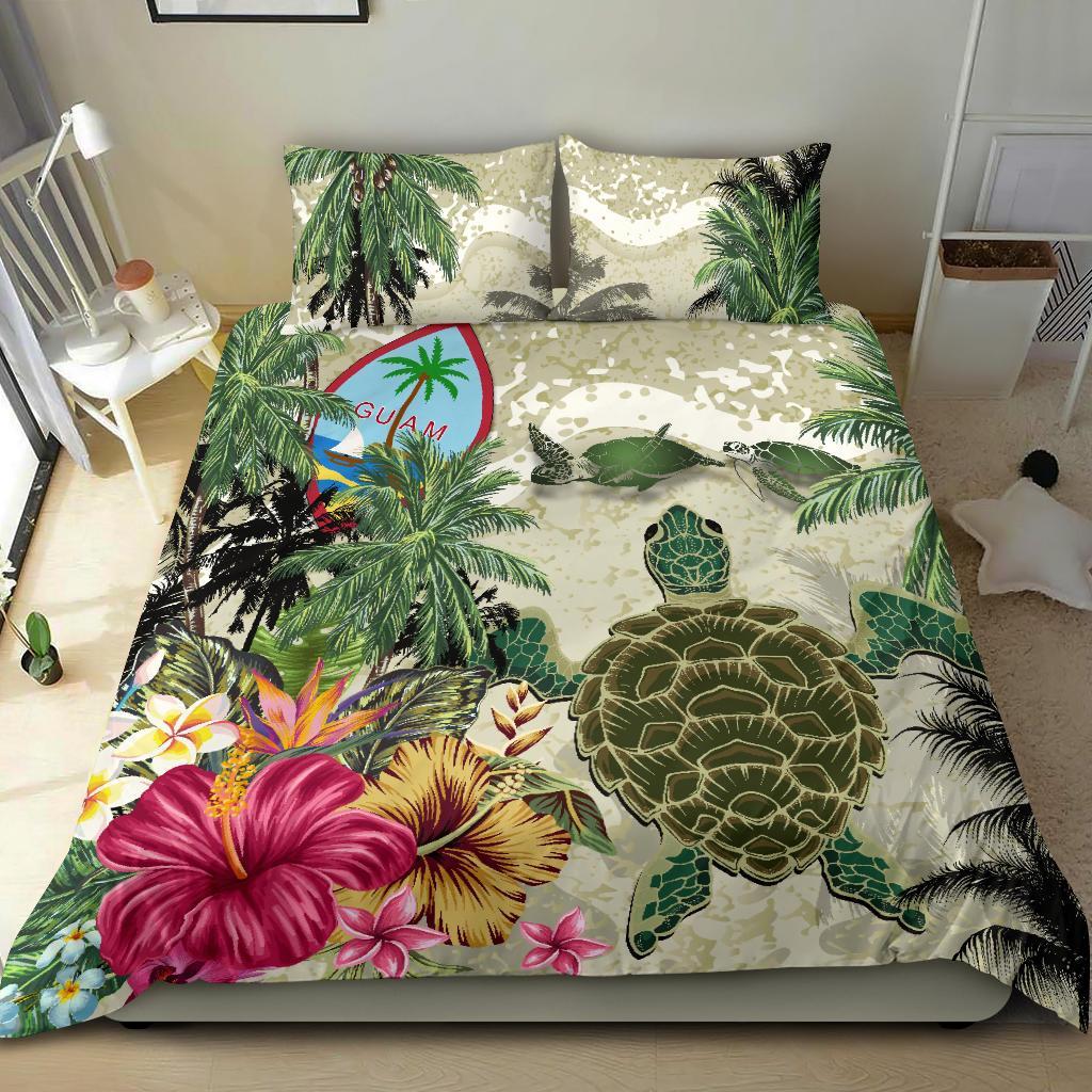 Guam Bedding Set Turtle Polynesian Hibiscus - Vibe Hoodie Shop