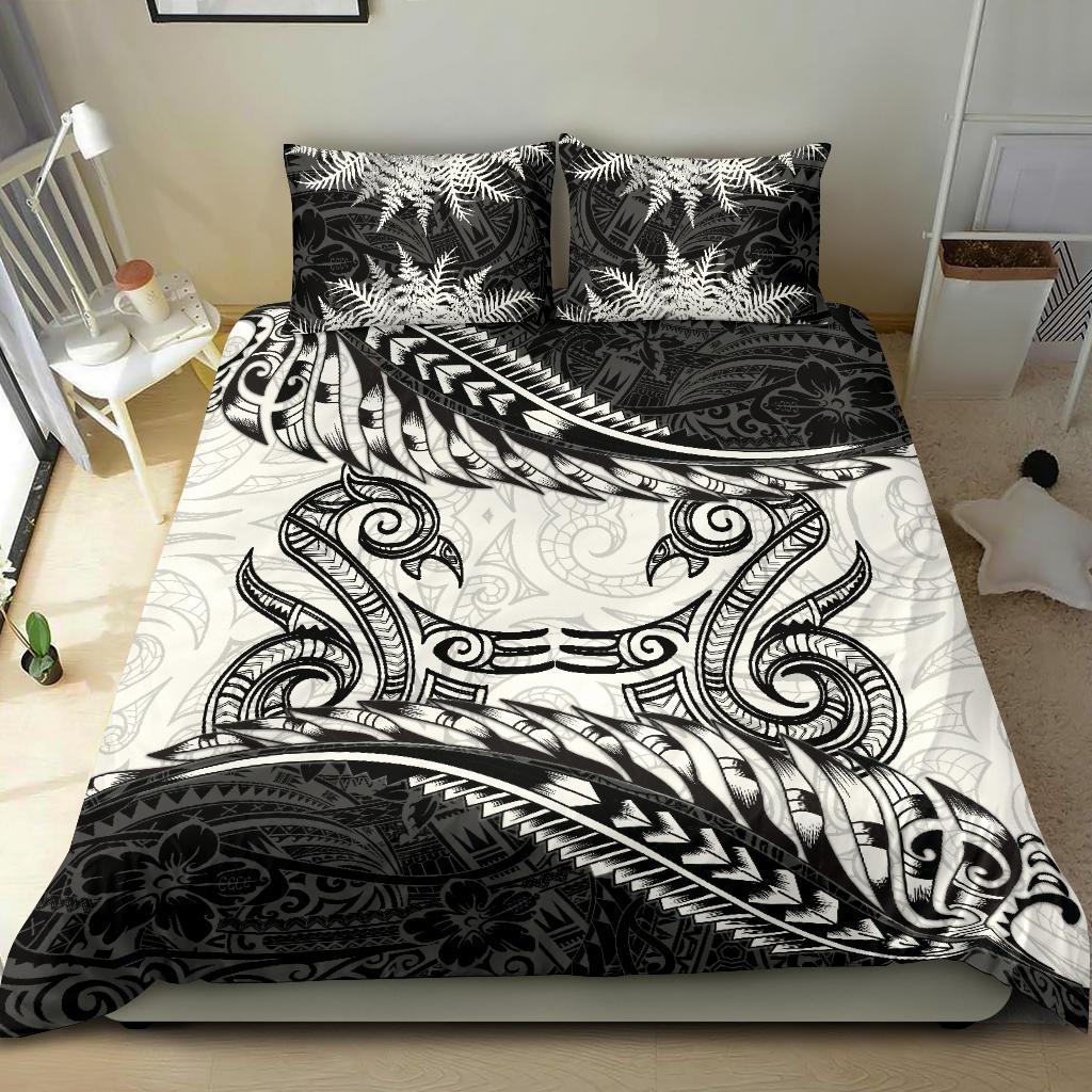 New Zealand Bedding Set Manaia Maori - Silver Fern Duvet Cover - Vibe Hoodie Shop