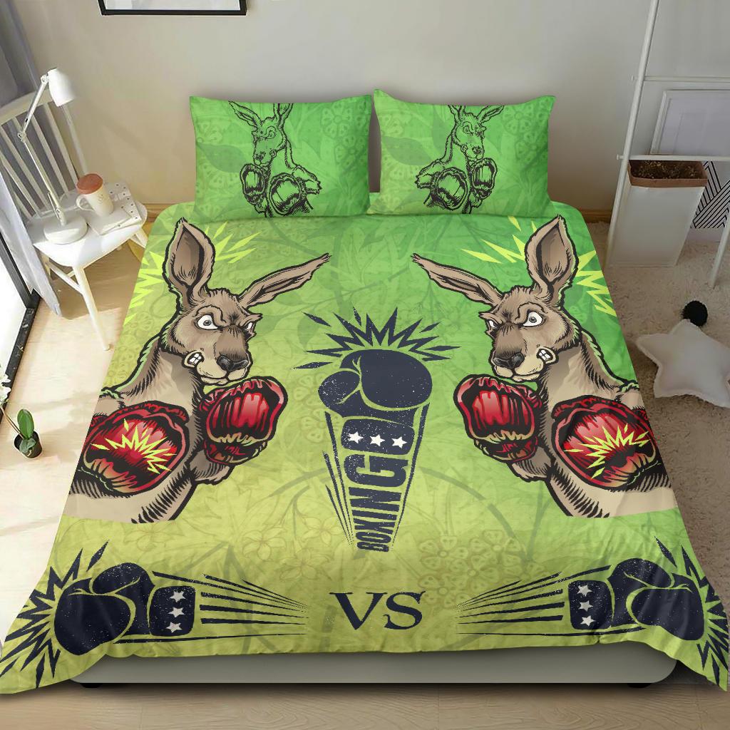 Aboriginal Bedding Set - Kangaroo Boxing - Vibe Hoodie Shop