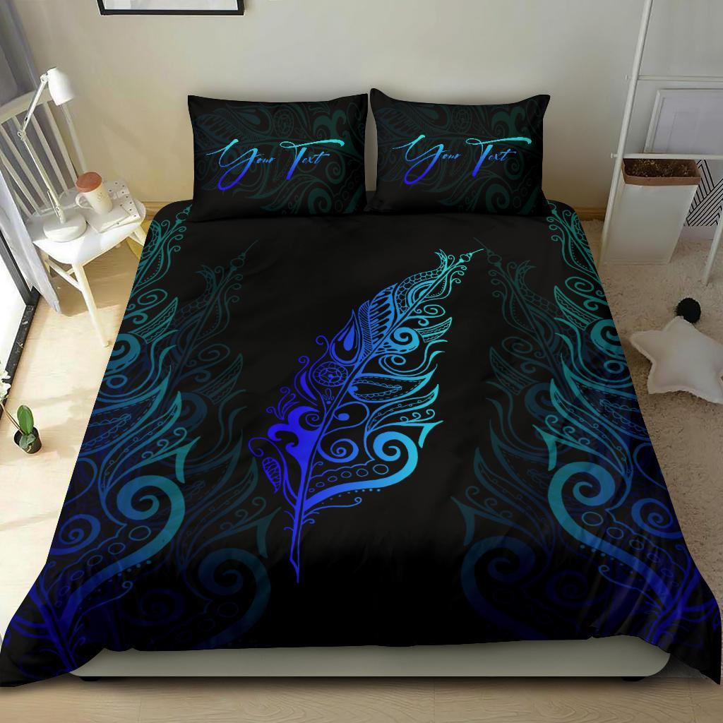 Signature Custom, Light Silver Fern Bedding Set Blue - Vibe Hoodie Shop