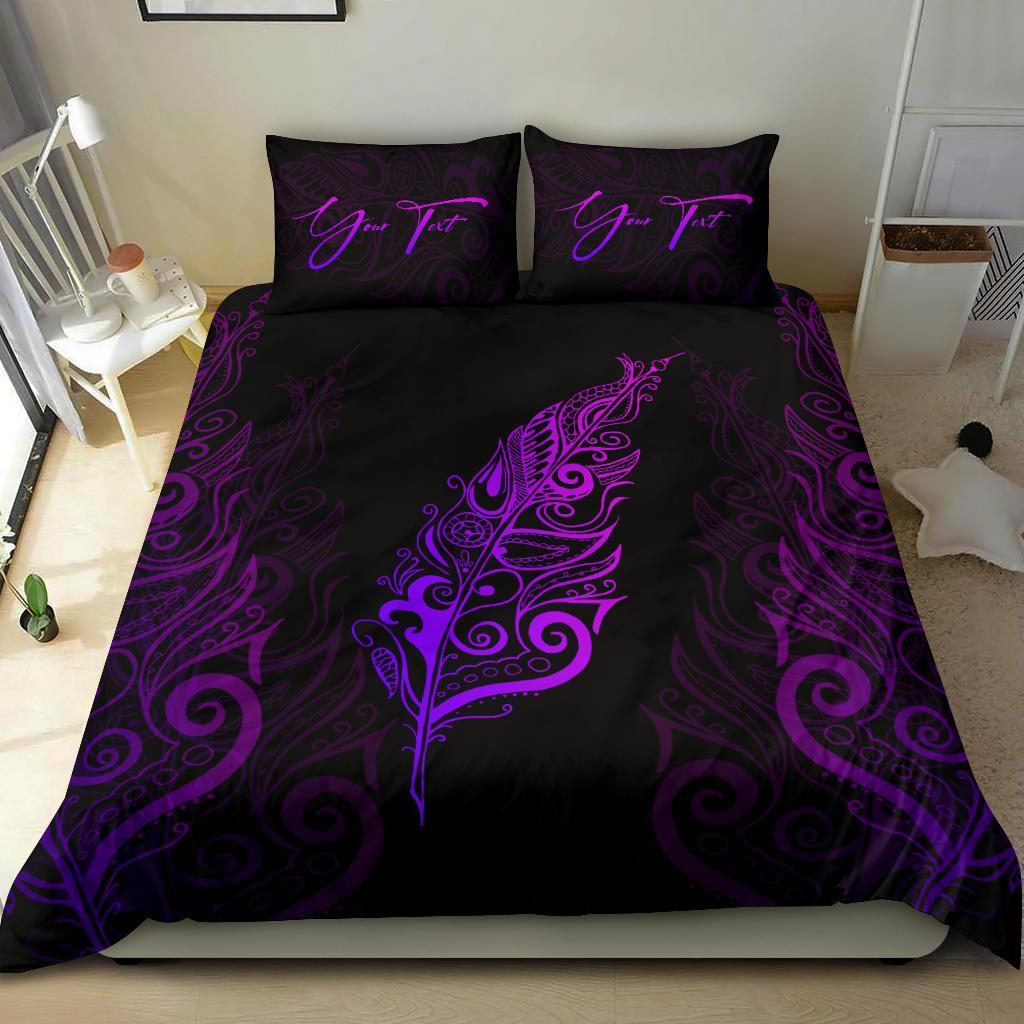 Signature Custom, Light Silver Fern Bedding Set Purple - Vibe Hoodie Shop