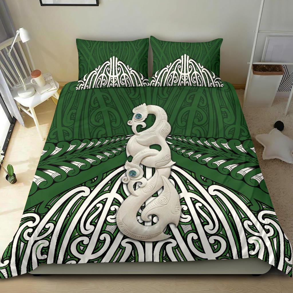 Maori Moko Tattoo Bedding Set, Manaia Pounamu - Vibe Hoodie Shop