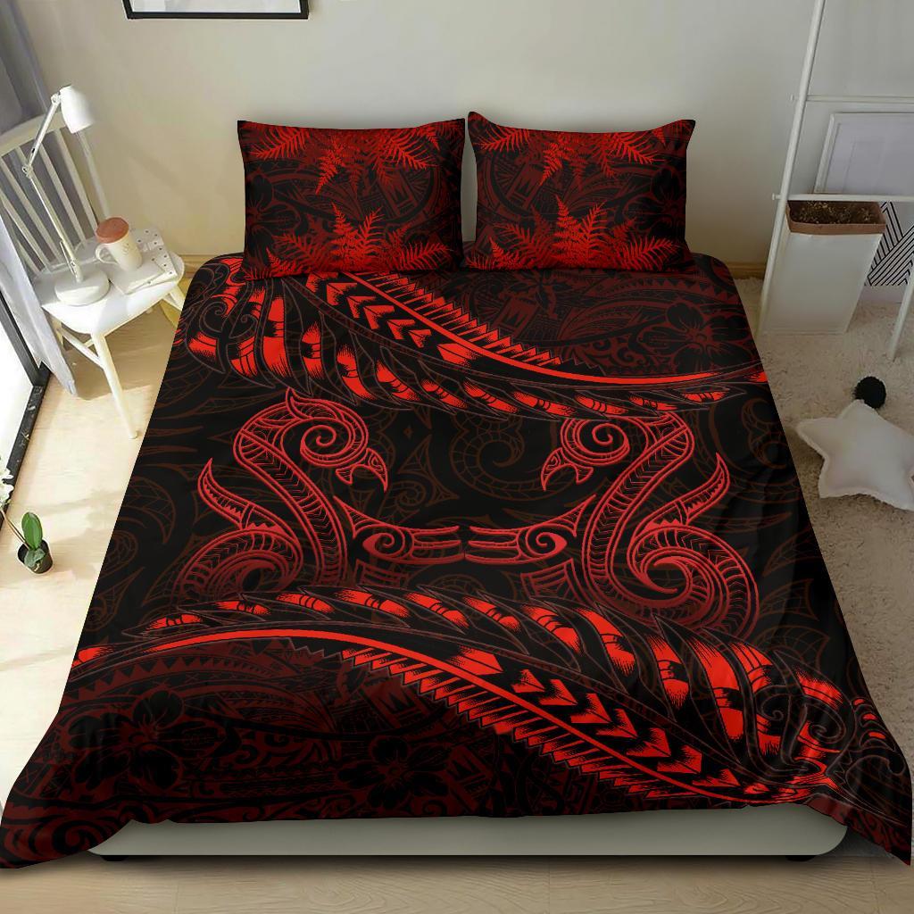 New Zealand Bedding Set Manaia Maori - Silver Fern Duvet Cover - Vibe Hoodie Shop