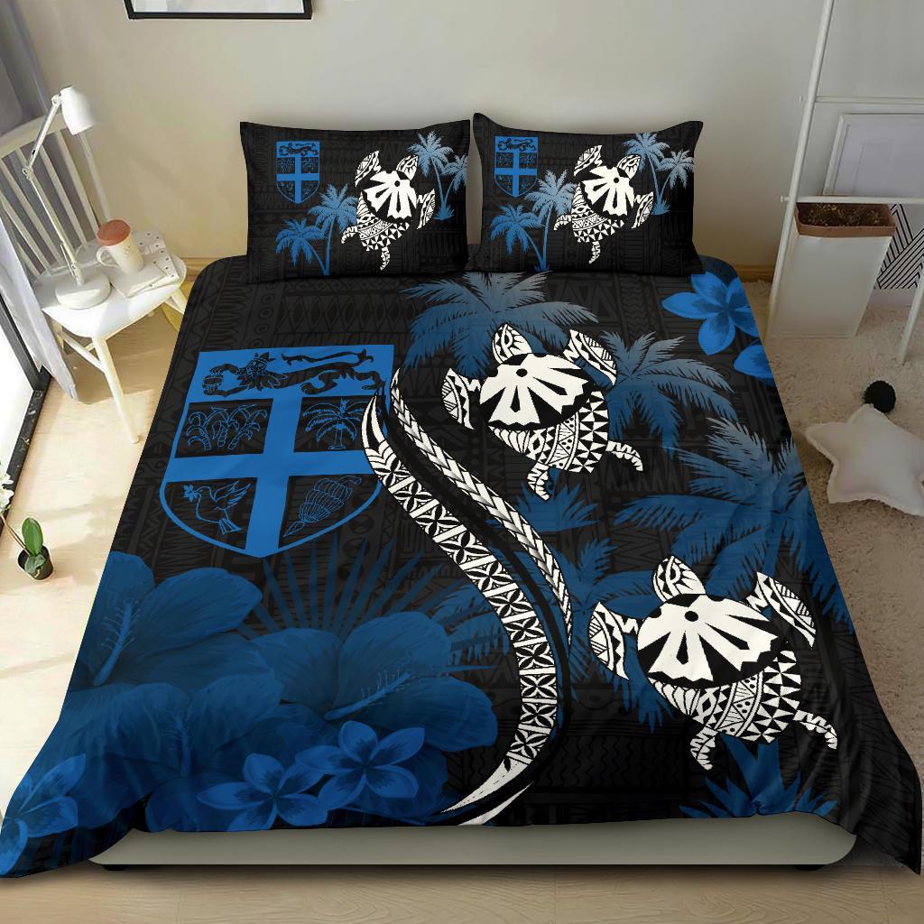 Fiji Bedding Set - Fiji Turtle Hibiscus Plumeria Coat of Arm - Bedding Set - Vibe Hoodie Shop