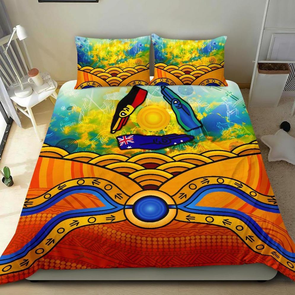 Aboriginal Bedding Set, Australia Kangaroo NAIDOC Week 2022 - Vibe Hoodie Shop