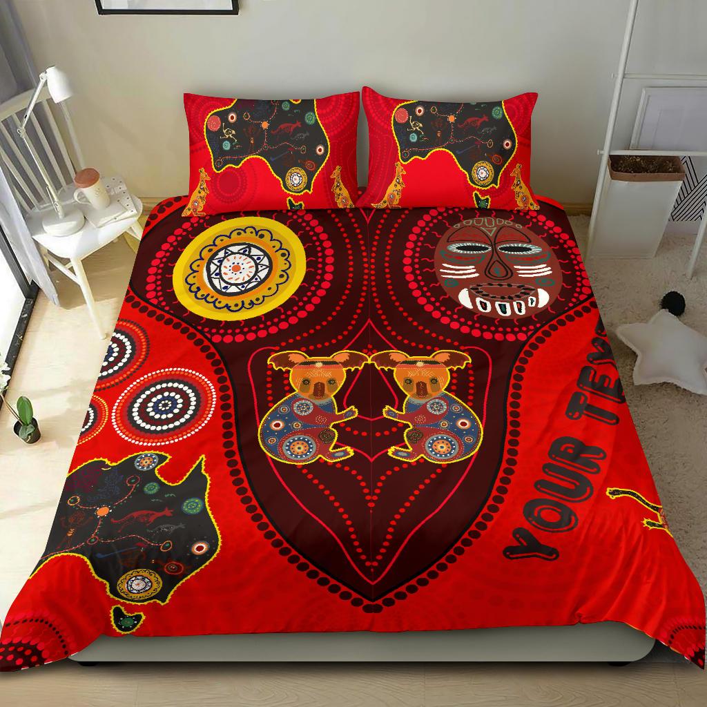 Aboriginal Custom Bedding Set Aboriginal, Animal Dots Pattern - Vibe Hoodie Shop