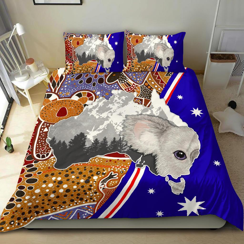 Aboriginal Bedding Set - Australia Koala - Vibe Hoodie Shop