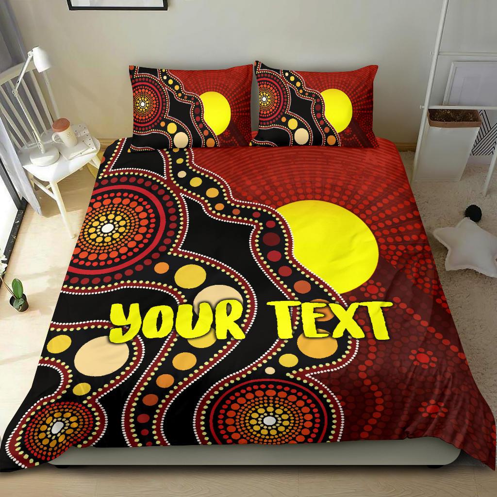 Custom Bedding Set Australia Aboriginal Lives Matter Flag Bedding Set - Vibe Hoodie Shop