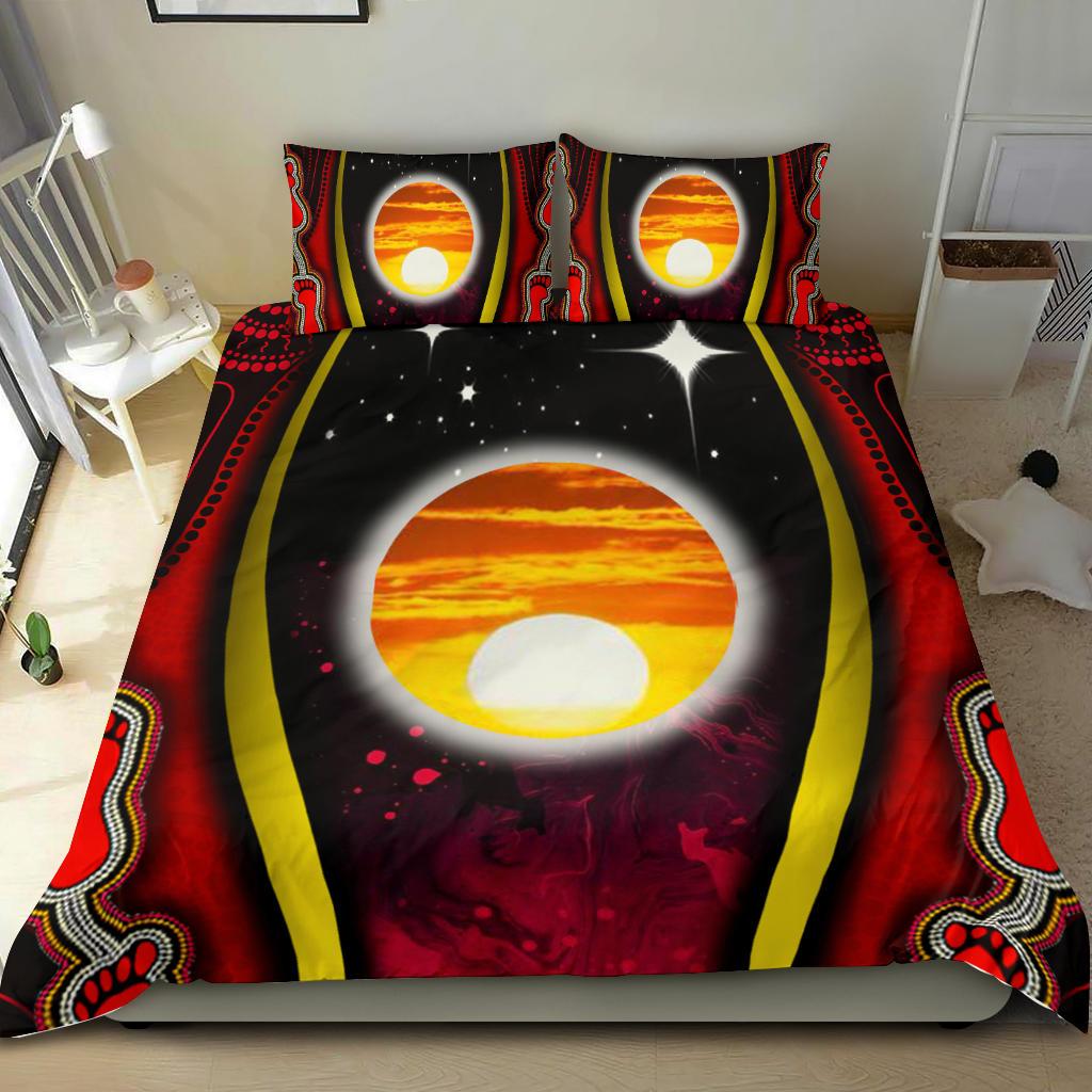 Aboriginal Bedding Set - Indigenous Flag Symbolic Meaning - Vibe Hoodie Shop