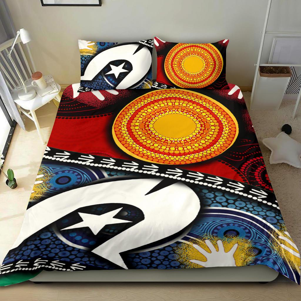 Bedding Set - Australian NAIDOC Aboriginal and Torres Strait Islands Flags - Vibe Hoodie Shop