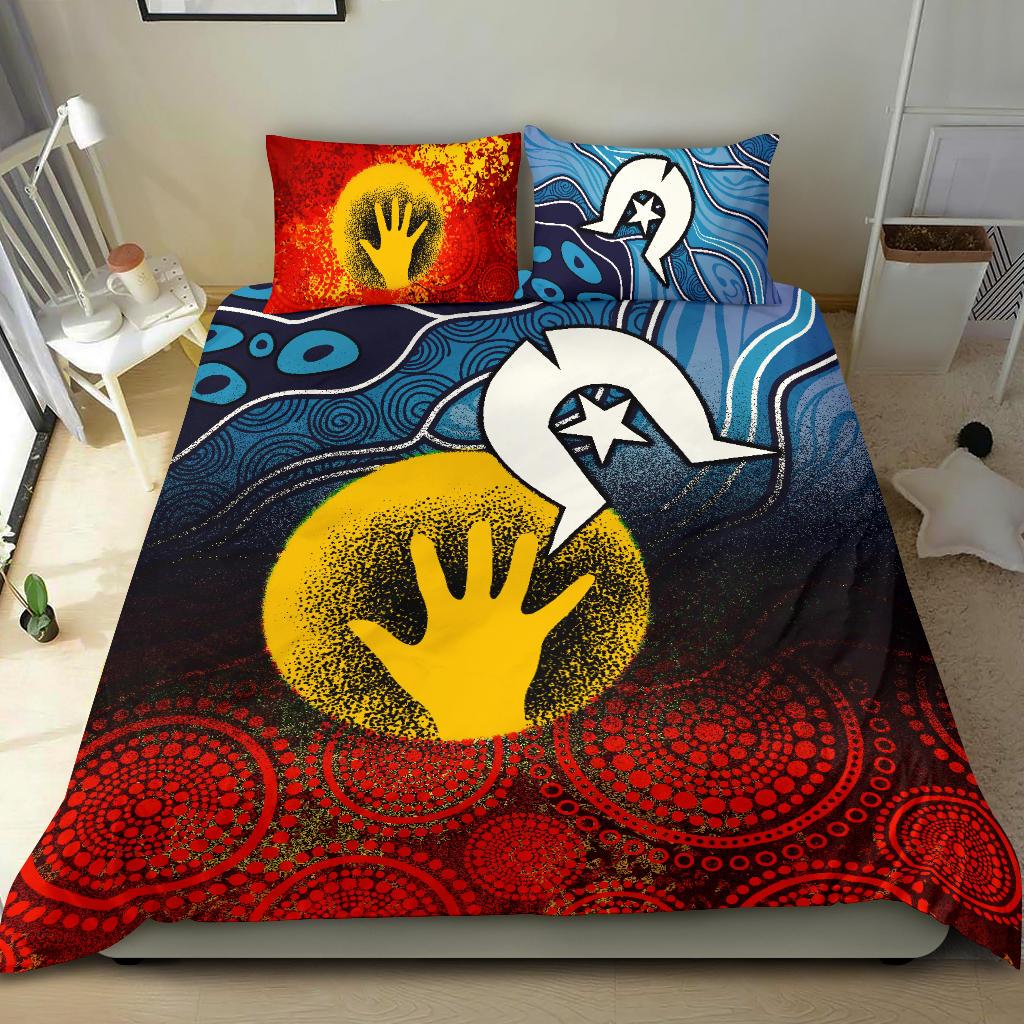 Aboriginal Bedding Set - Aboriginal and Torres Strait Islanders Flag - Vibe Hoodie Shop