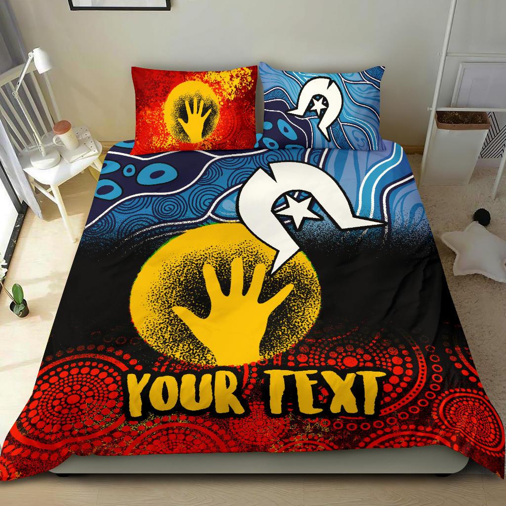 Custom Aboriginal Bedding Set - Aboriginal and Torres Strait Islanders Flag - Vibe Hoodie Shop