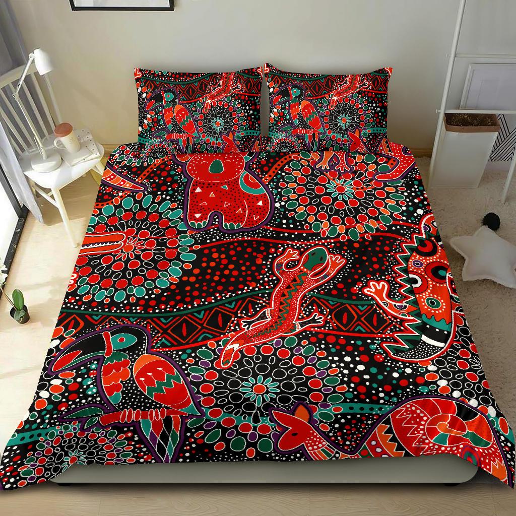 Bedding Sets - Aboriginal Animal and Dot Acrylic Paint - Vibe Hoodie Shop