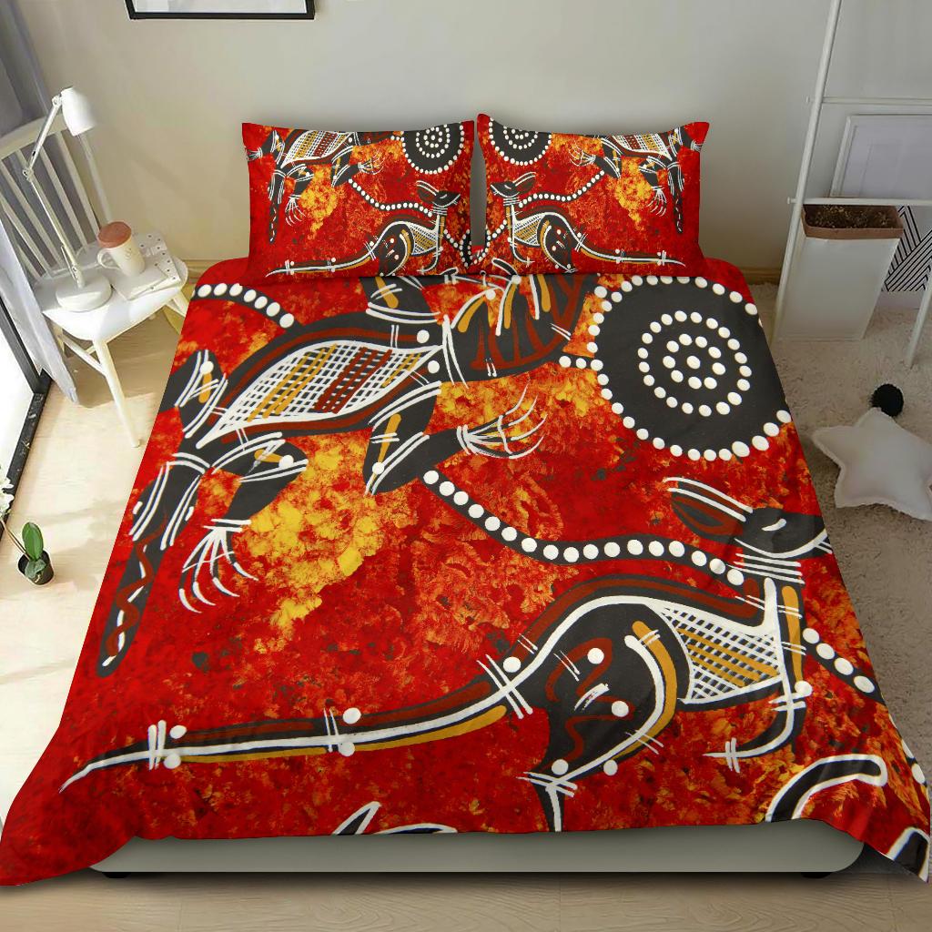 Bedding Sets - Aboriginal Crocodile And Kangaroo - Vibe Hoodie Shop