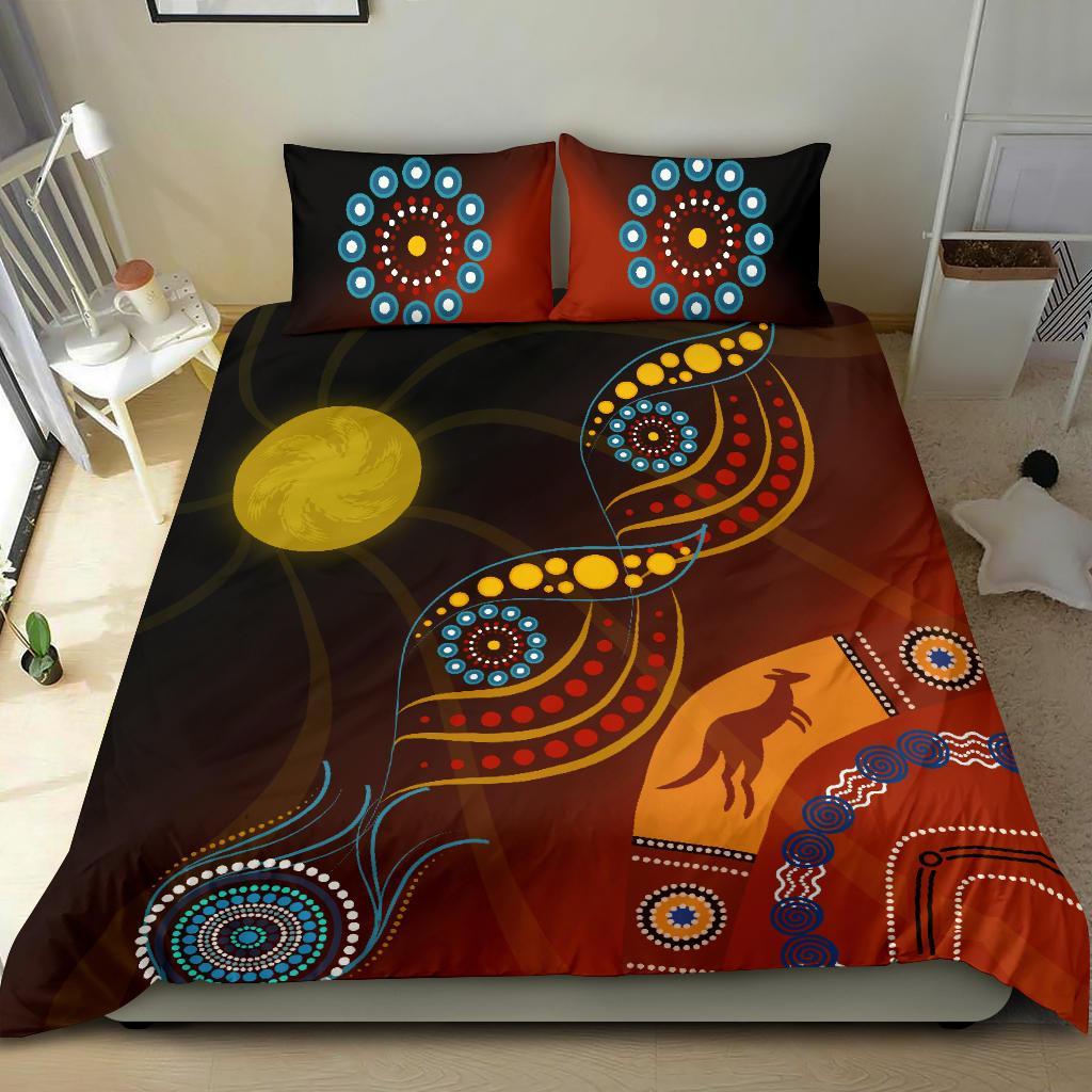 Aboriginal Bedding Set with Flowers - Vibe Hoodie Shop