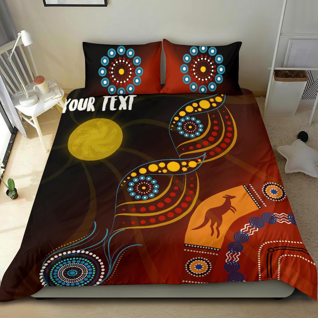 Aboriginal Personalised Customize Bedding Set with Flowers - Vibe Hoodie Shop