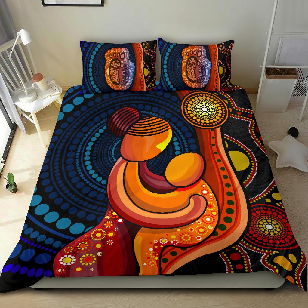 Bedding Set - Aboriginal Mother And Son - Vibe Hoodie Shop