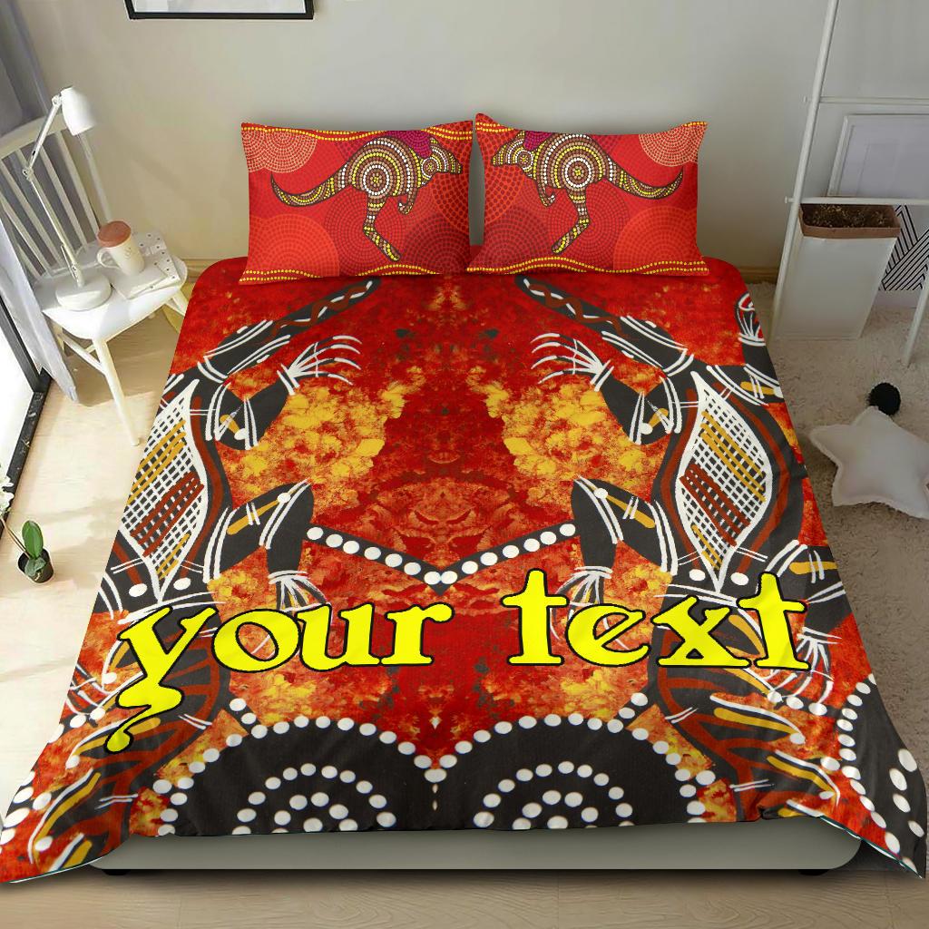 (Custom) Bedding Sets - Aboriginal Crocodile And Kangaroo - Vibe Hoodie Shop