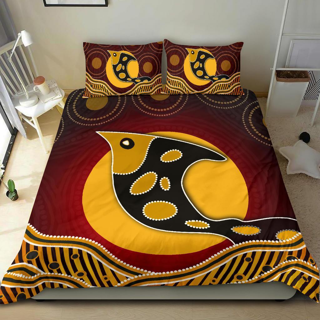 Bedding Set - Aboriginal Dot Patterns Fish - Vibe Hoodie Shop