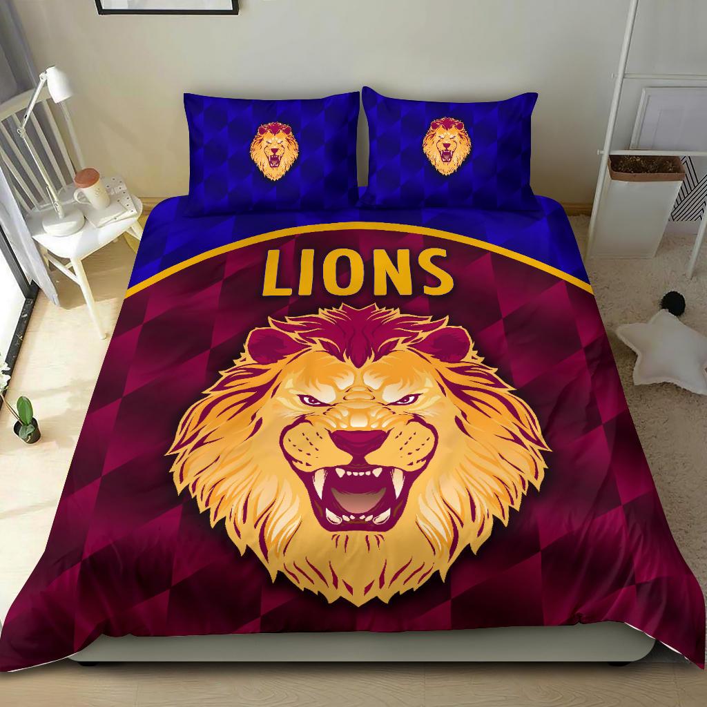 Brisbane Lions Bedding Set Powerful - Vibe Hoodie Shop