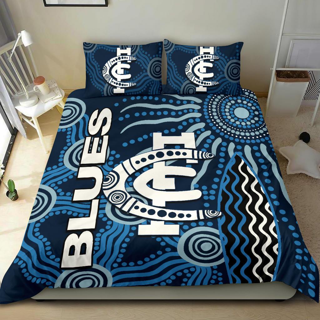 Carlton Blues Bedding Set Aboriginal - Vibe Hoodie Shop