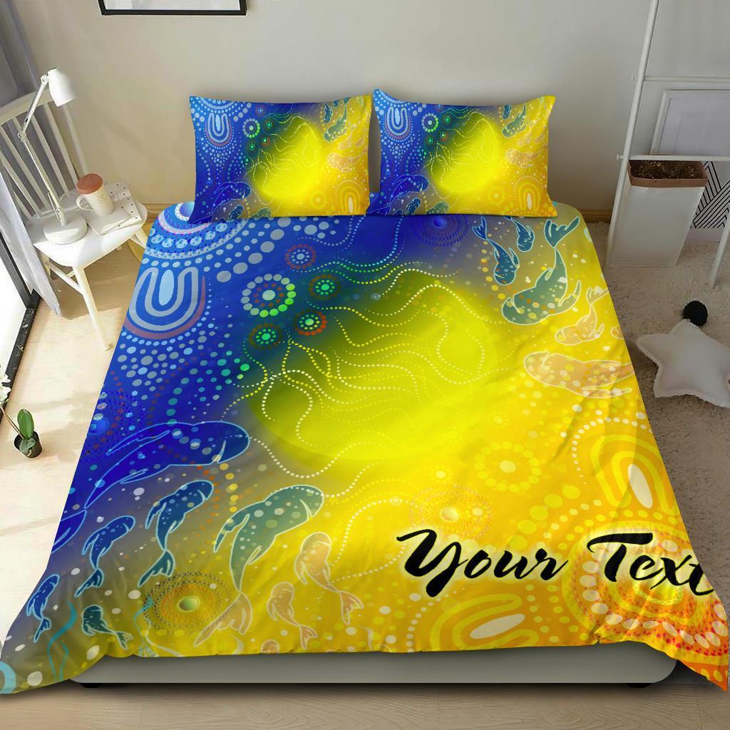 Custom Text Aboriginal Bedding Set - Indigenous Fishing - Vibe Hoodie Shop