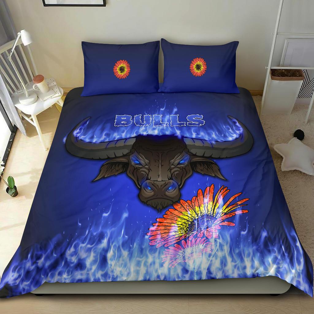 Blue Super Rugby Bedding Set Bulls Barberton Daisy - Vibe Hoodie Shop