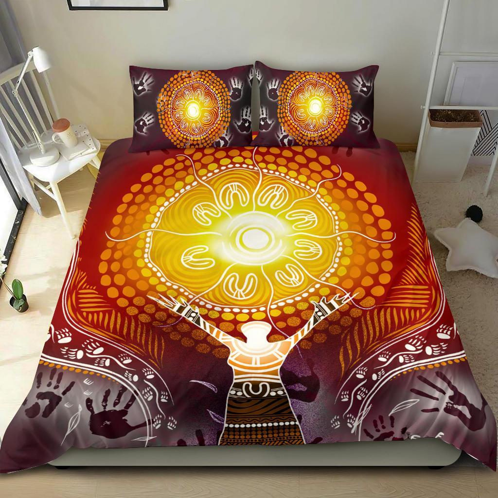 Aboriginal Bedding Set NAIDOC Week - Because Of Her, We Can - Vibe Hoodie Shop