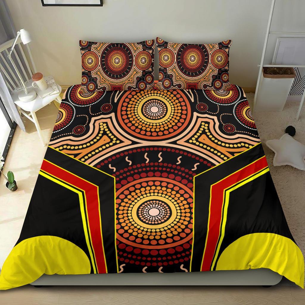 Bedding Set - Aboriginal With Dot Painting Art - Vibe Hoodie Shop