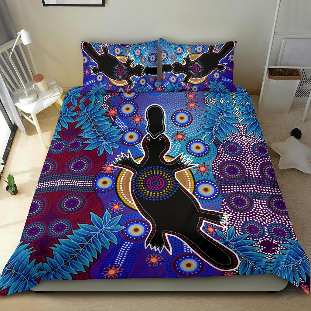 Aboriginal Bedding Set - Indigenous Platypus - Vibe Hoodie Shop