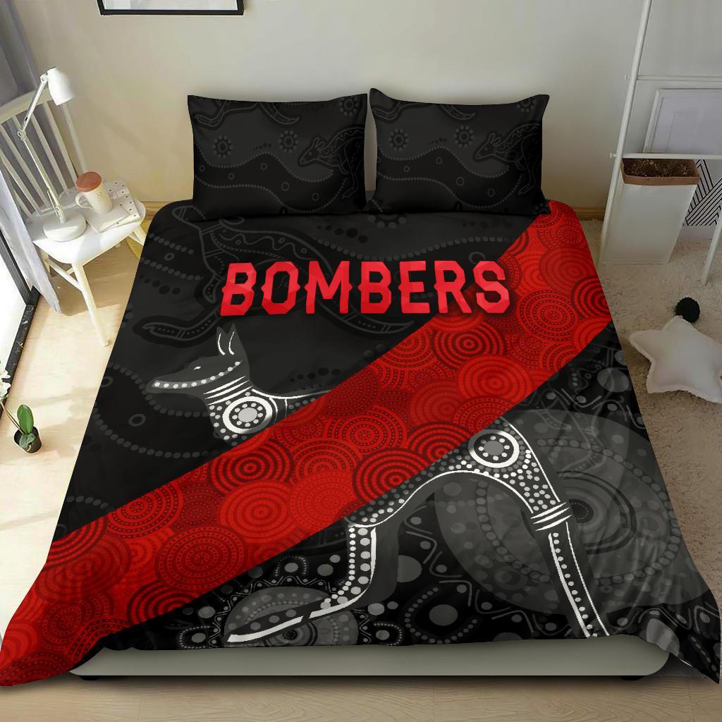 Essendon Bedding Set Indigenous Bombers - Black - Vibe Hoodie Shop