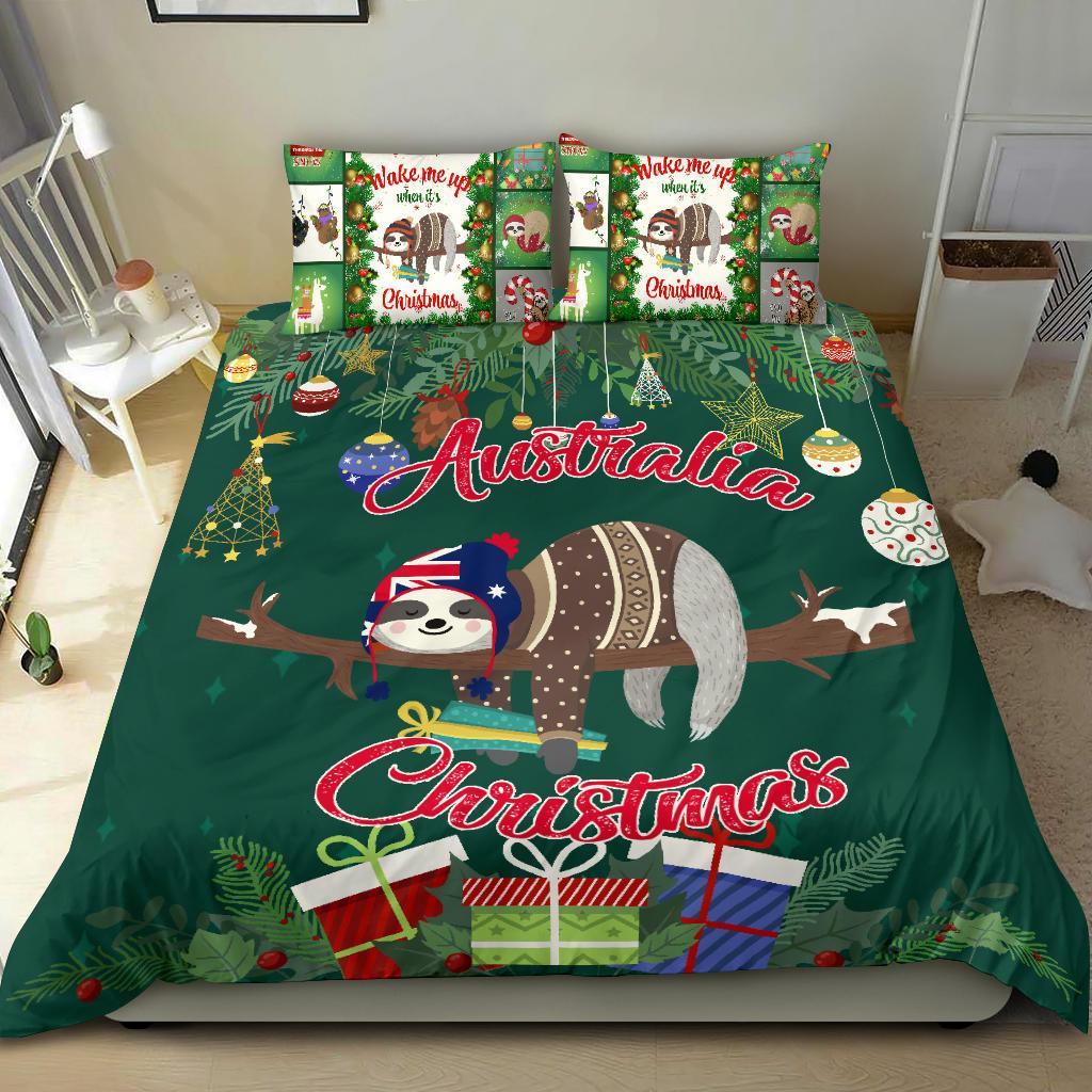 Australia Christmas Bedding Set Green - Merry Christmas - Vibe Hoodie Shop