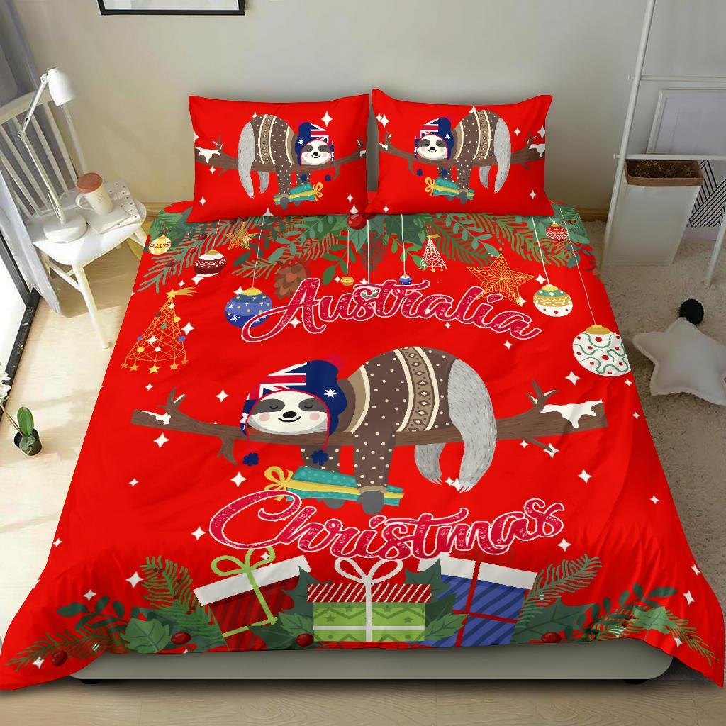 Australia Christmas Bedding Set Red - Merry Christmas - Vibe Hoodie Shop