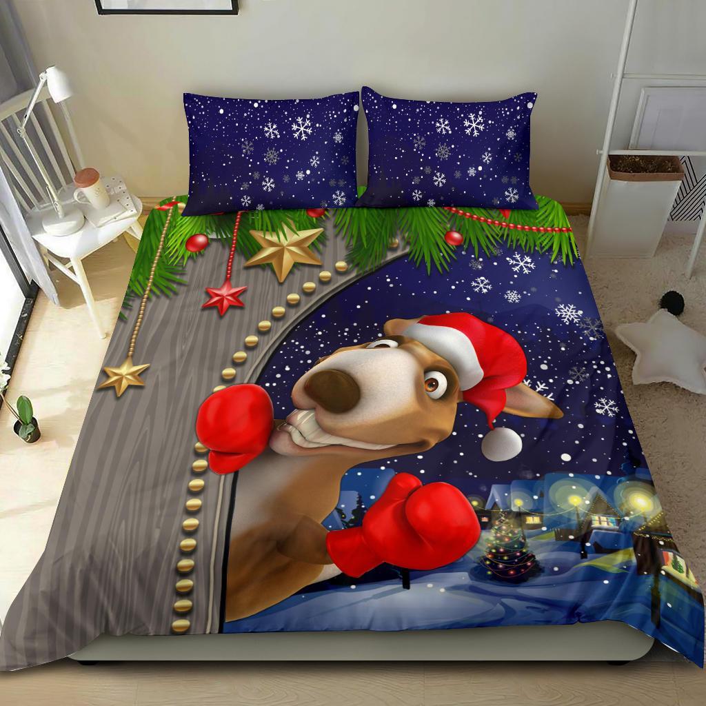 Christmas Bedding Set - Funny Kangaroo Christmas - - Vibe Hoodie Shop