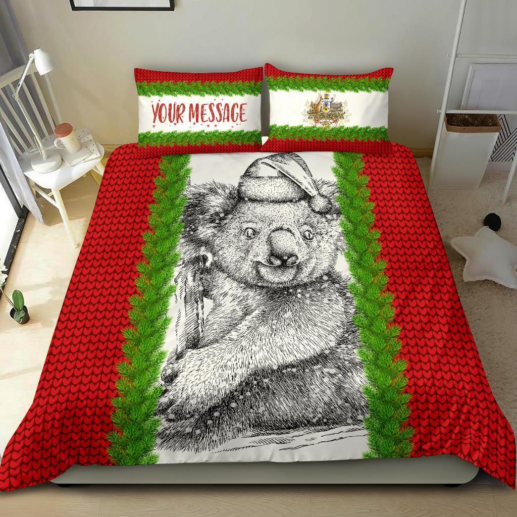 Custom Australia Christmas Bedding Set - Merry Christmas Koala - Vibe Hoodie Shop